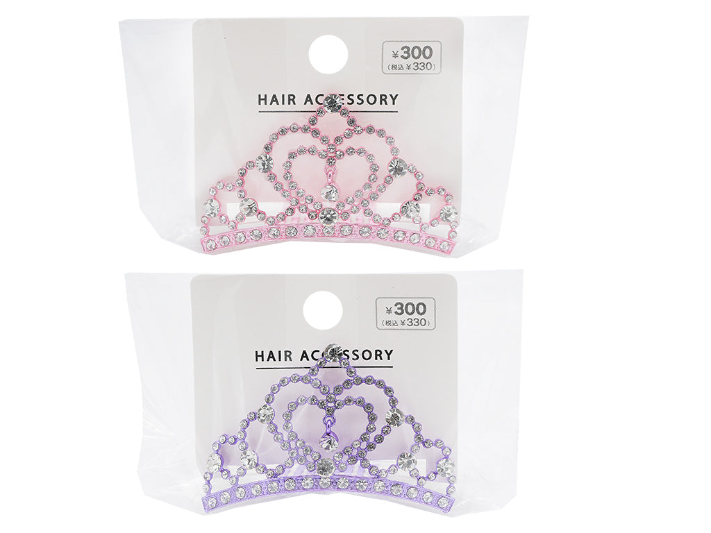 Tiara Comb (Heart, Pink, Purple)