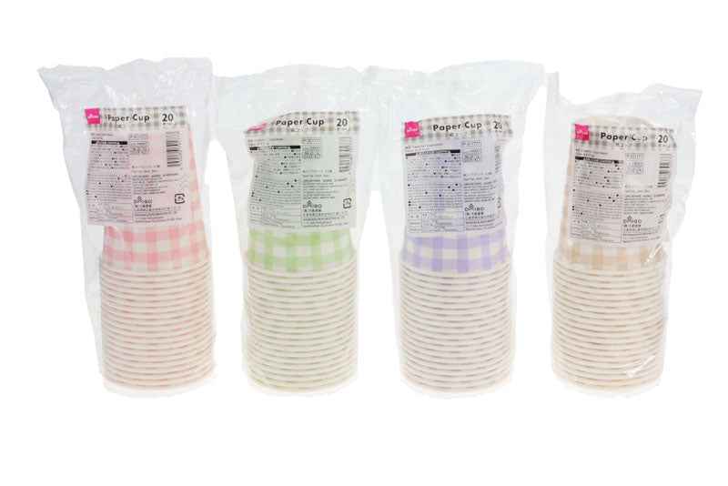 Paper Cups (Checkered, 20 Pieces)