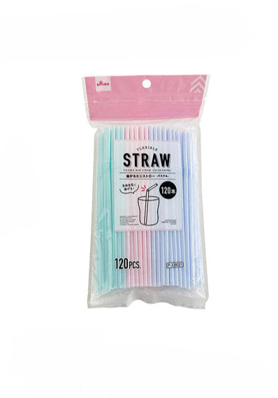 Bendable Mini Straws (Pastel, 120 Pieces)