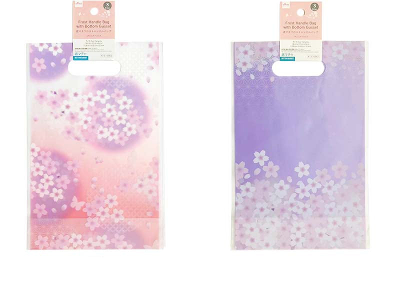 Bottom Gusset Frosted Handle Bag (Wisteria, 3 Pieces)