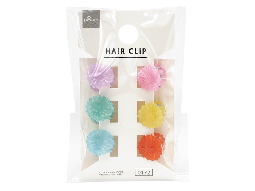Mini Bun Set (Flower, Candy Colors, 6 Pieces)