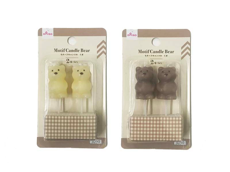 Motif Candle (Bear, 2 pieces)