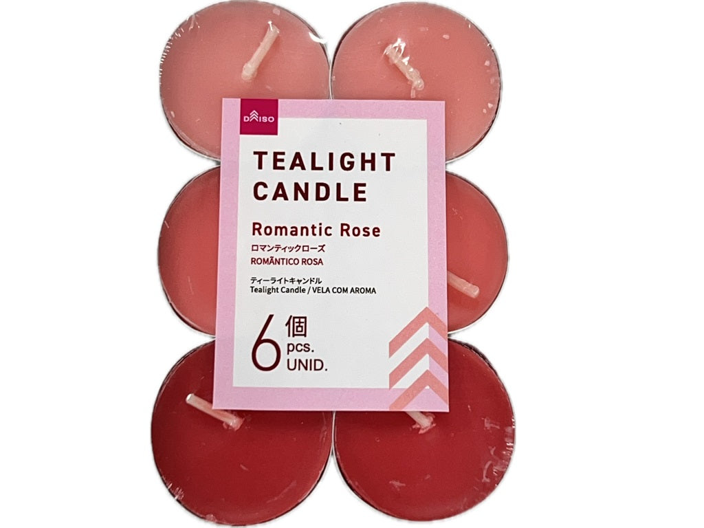Tea Light Candles (6 pcs, Romantic Rose)
