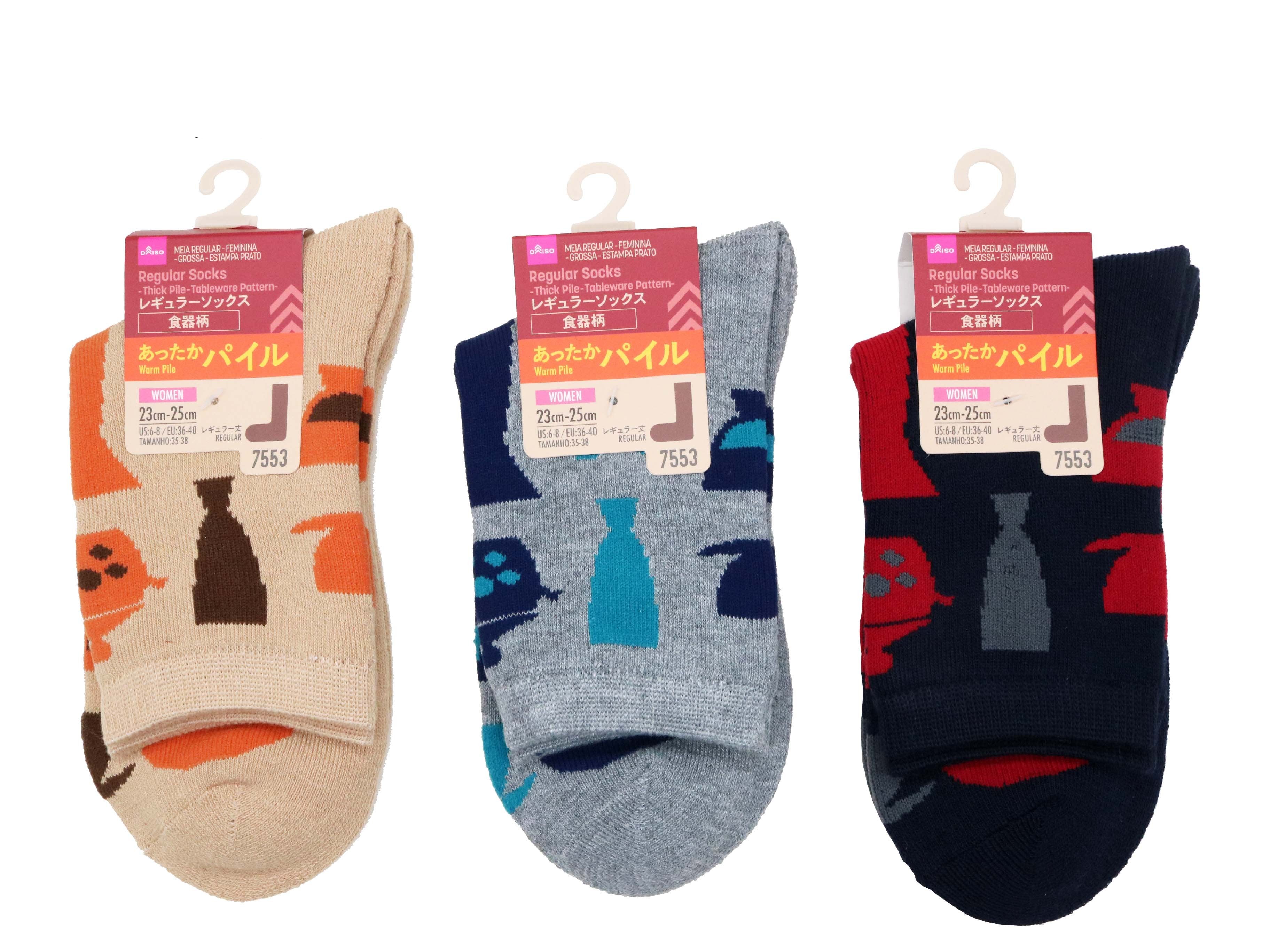 Regular Socks (Ladies, Thick Pile, Dish Pattern)