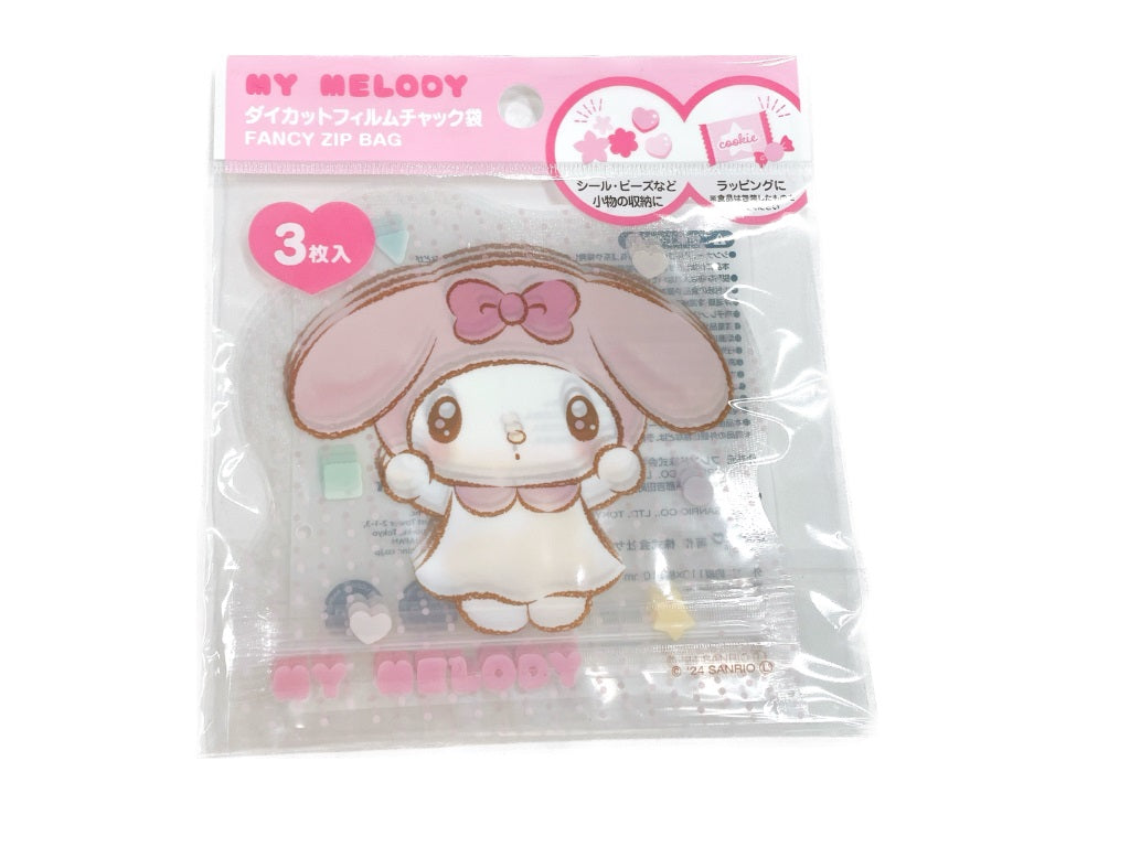 Die-Cut Film Zipper Bag 3P My Melody Hugging