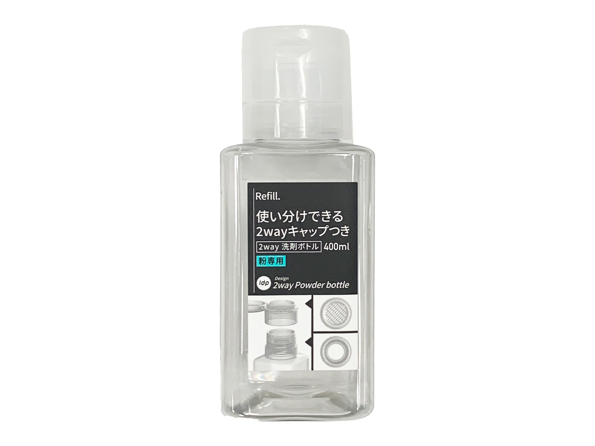 1dp 2-Way Detergent Bottle (Powder, Square, Clear)