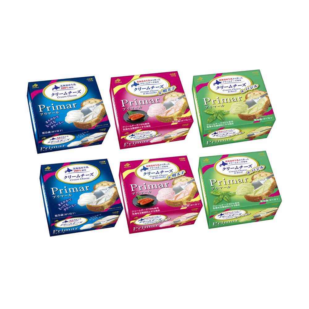 [Refrigerated] Hokkaido Dairy Primar Cream Cheese All 3 Varieties Set (2 Packs Each)