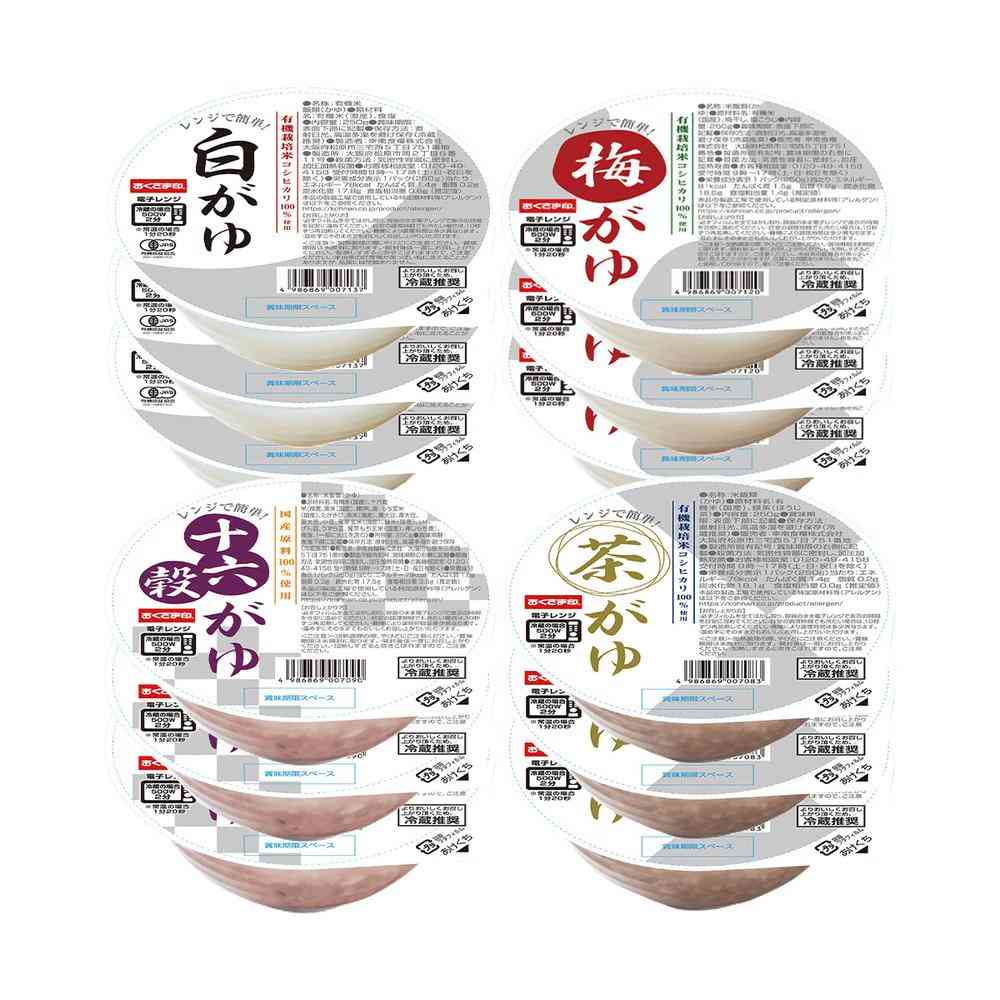 [Refrigerated] Konan Food Easy Microwave! Porridge Assortment Set (4 Varieties, 3 Packs Each)