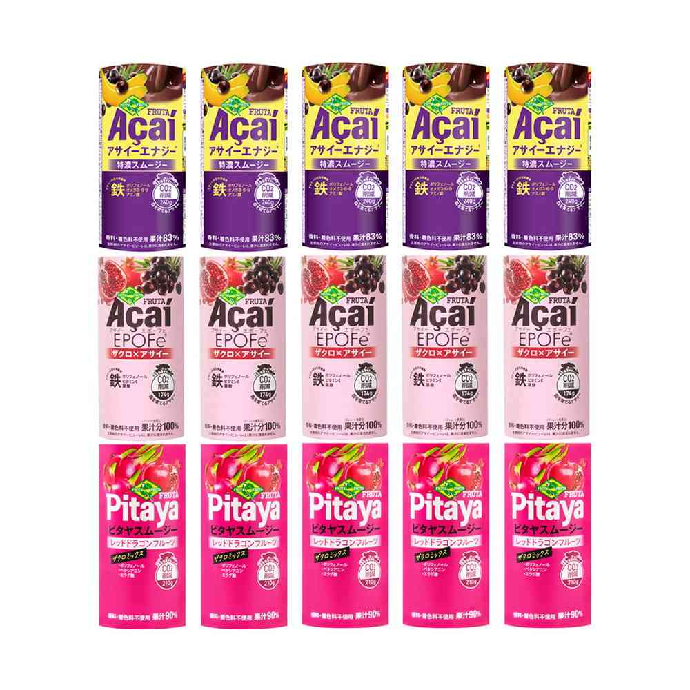 Frutta Frutta Acai Drink 3 Types (Energy Extra Rich, EPOFe, Pitaya) x 5 Each